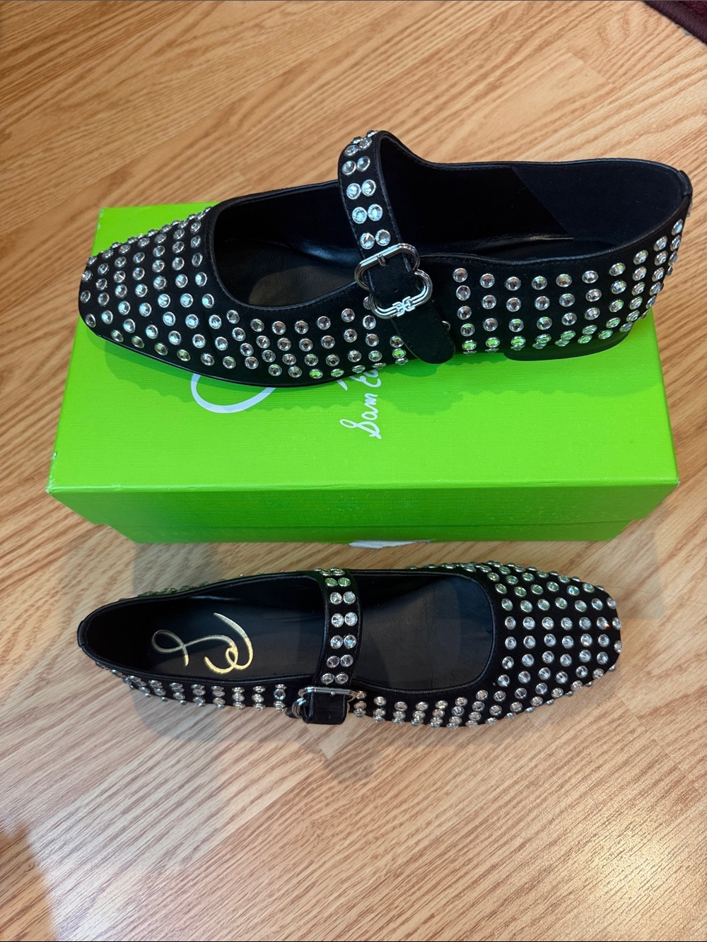 Sam Edelman Black Studded Mary Jane Flats - Picture 1 of 4